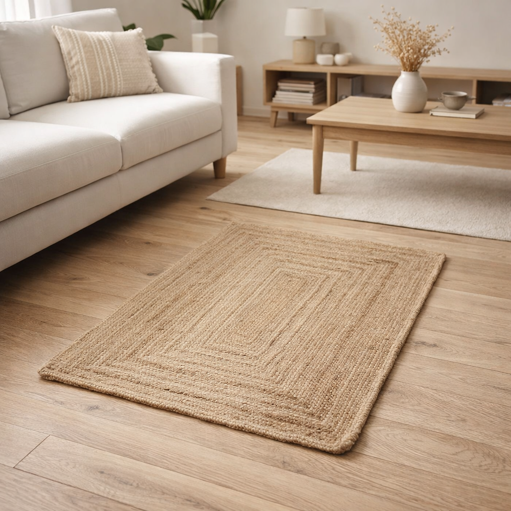 Tapis Bombay - Naturel, Jute, 60x90cm en situation