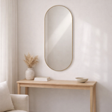 Miroir Jersey - Aspect Laiton, Acier, 35x80x0,5 cm en situation