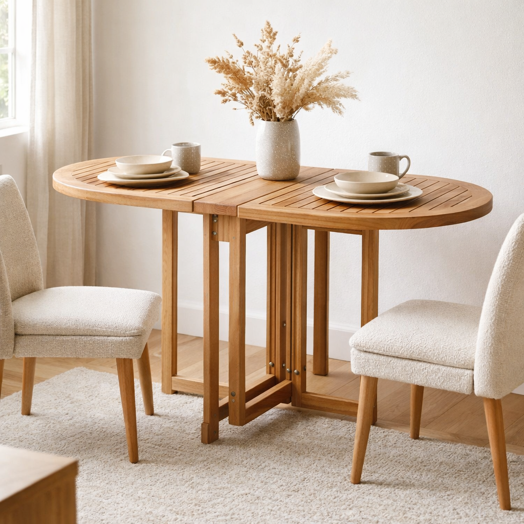 Table d'Appoint Huelva - Naturel, Teck, 120x60x75 cm en situation