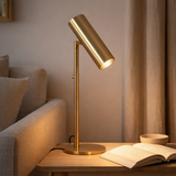 Lampe de table Paris - Laiton, Acier, Cordon en tissu 200 cm en situation