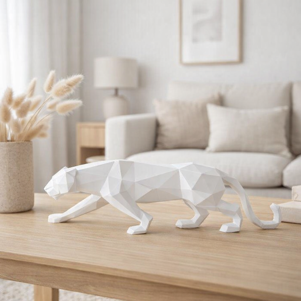 Statue Panthère Origami en situation