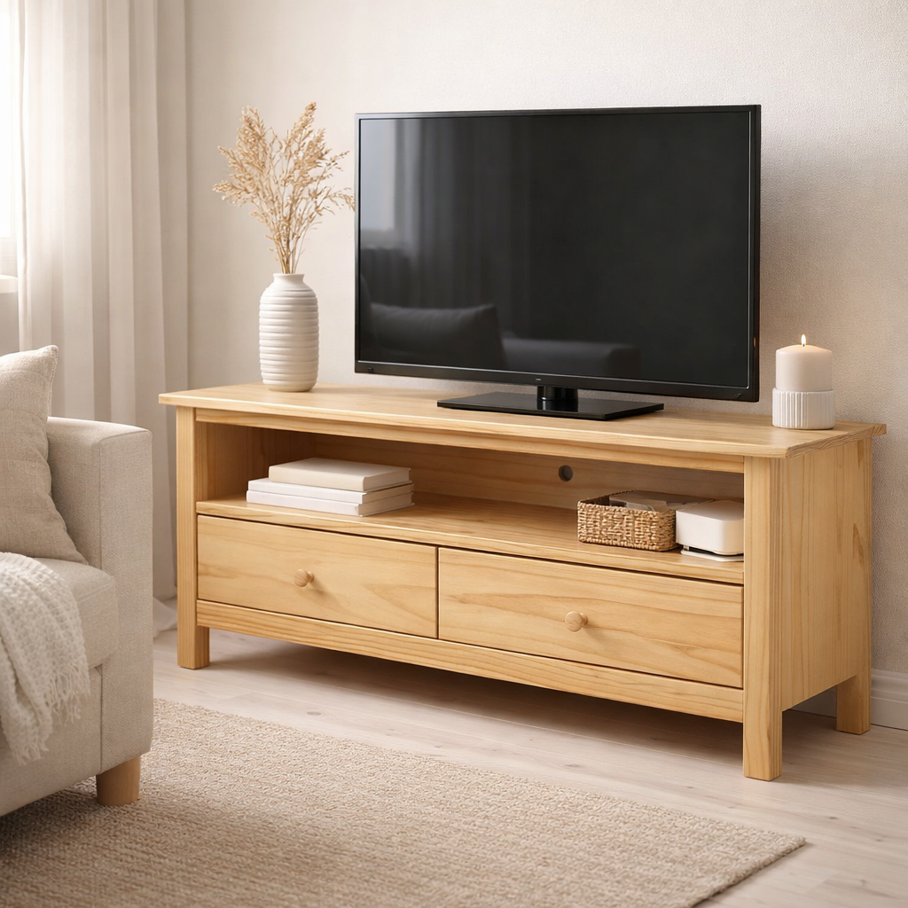 Meuble TV avec 2 tiroirs en situation