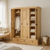Armoire avec 3 portes et 2 tiroirs en situation