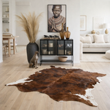 Tapis J-Line Cuir de vachette - cuir - marron en situation