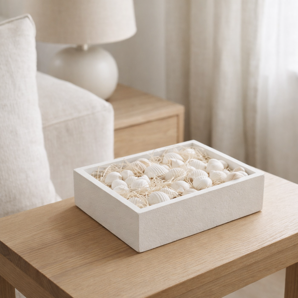 J-Line Boîte Rectangulaire Coquillages Blanc en situation