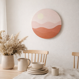 Tableau coucher de soleil en situation