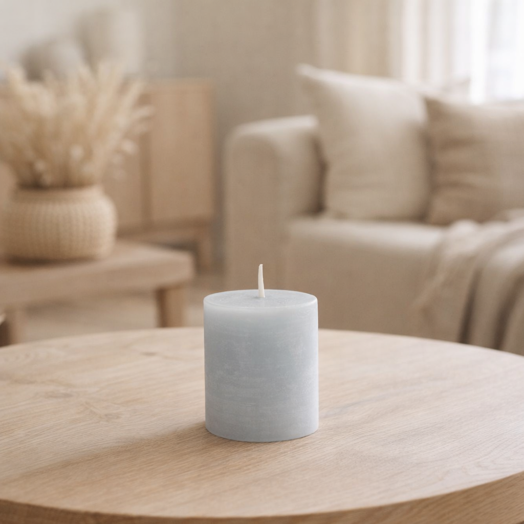 Bougie cylindrique J-Line - bleu clair - petite - 18U en situation
