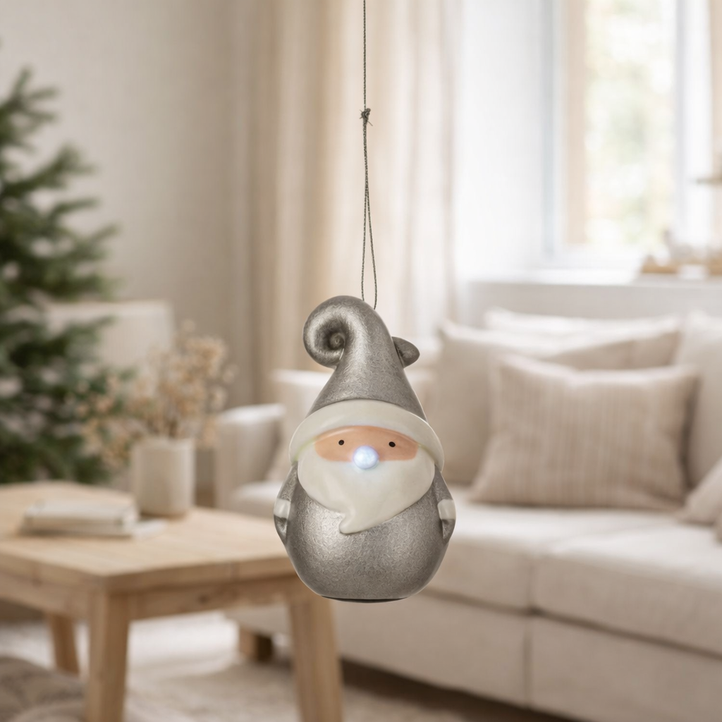 Pendentif de Noël J-Line - poly - argent - petit en situation
