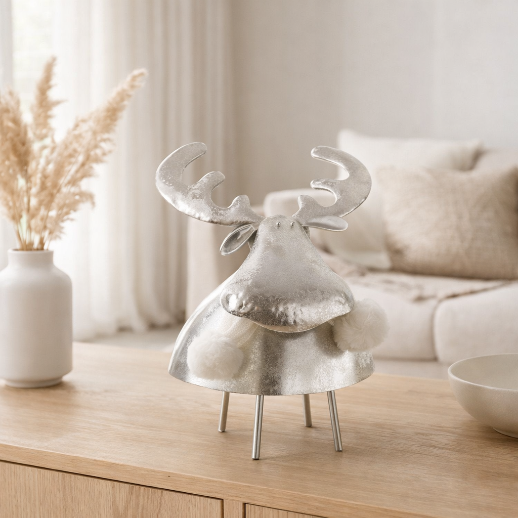 J -line Figure Hert - Metal / Textile - Silver / White - Large en situation