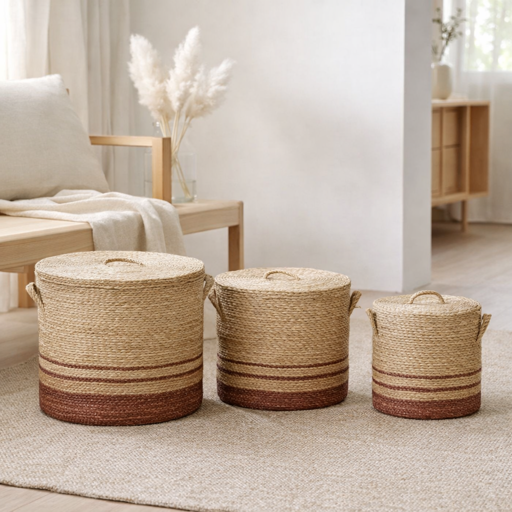 Budoni Pankets - Natural / Brown, Mettrass - Ensemble de 3 en situation
