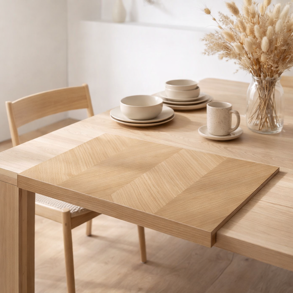 Plaques d'extension pour table à manger Amora en situation