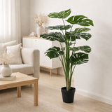 Monstera - Vert, Plastique PE/Polyester/Fil/Ciment, 17x18x90 cm en situation