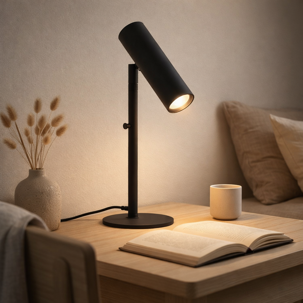 Lampe de Table Paris - Noir, Acier, 20 cm en situation