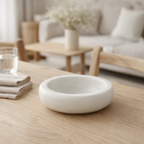 Bol J-Line Round Low Marble - pierre - blanc - petit en situation