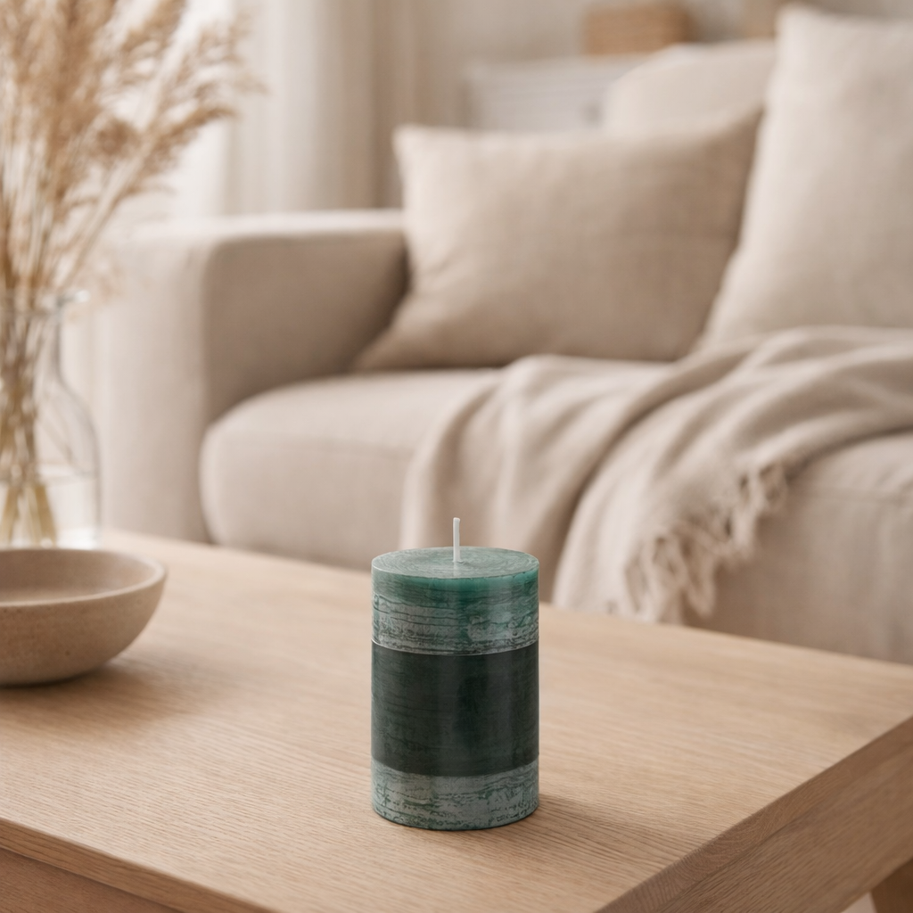 Bougie cylindrique J-Line - vert foncé - S - 18U en situation