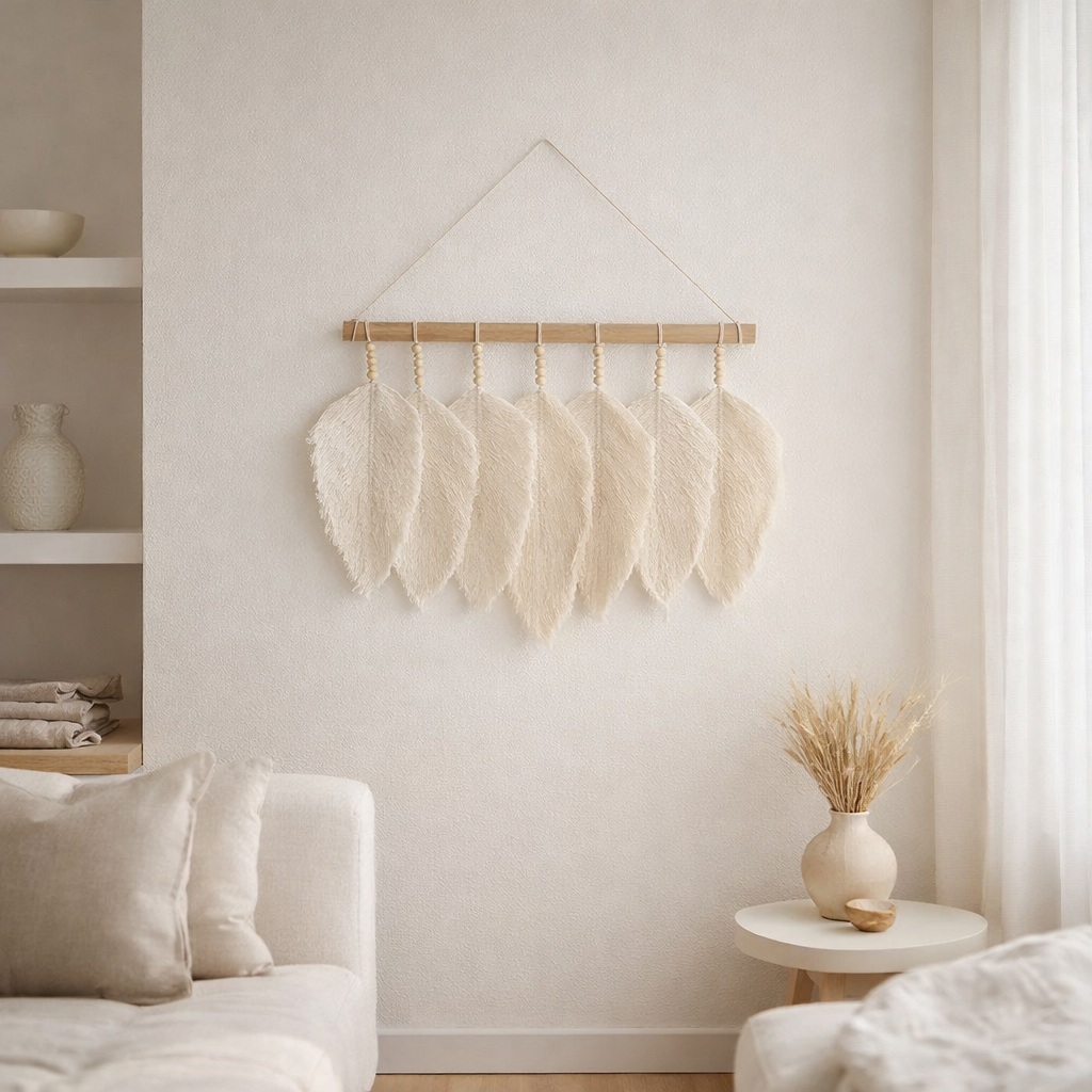 J -Line Pendant Feathers 7 - Coton - Naturel en situation