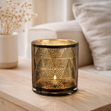 Lanterne J-Line Triangles Stripes - verre - marron - moyen en situation