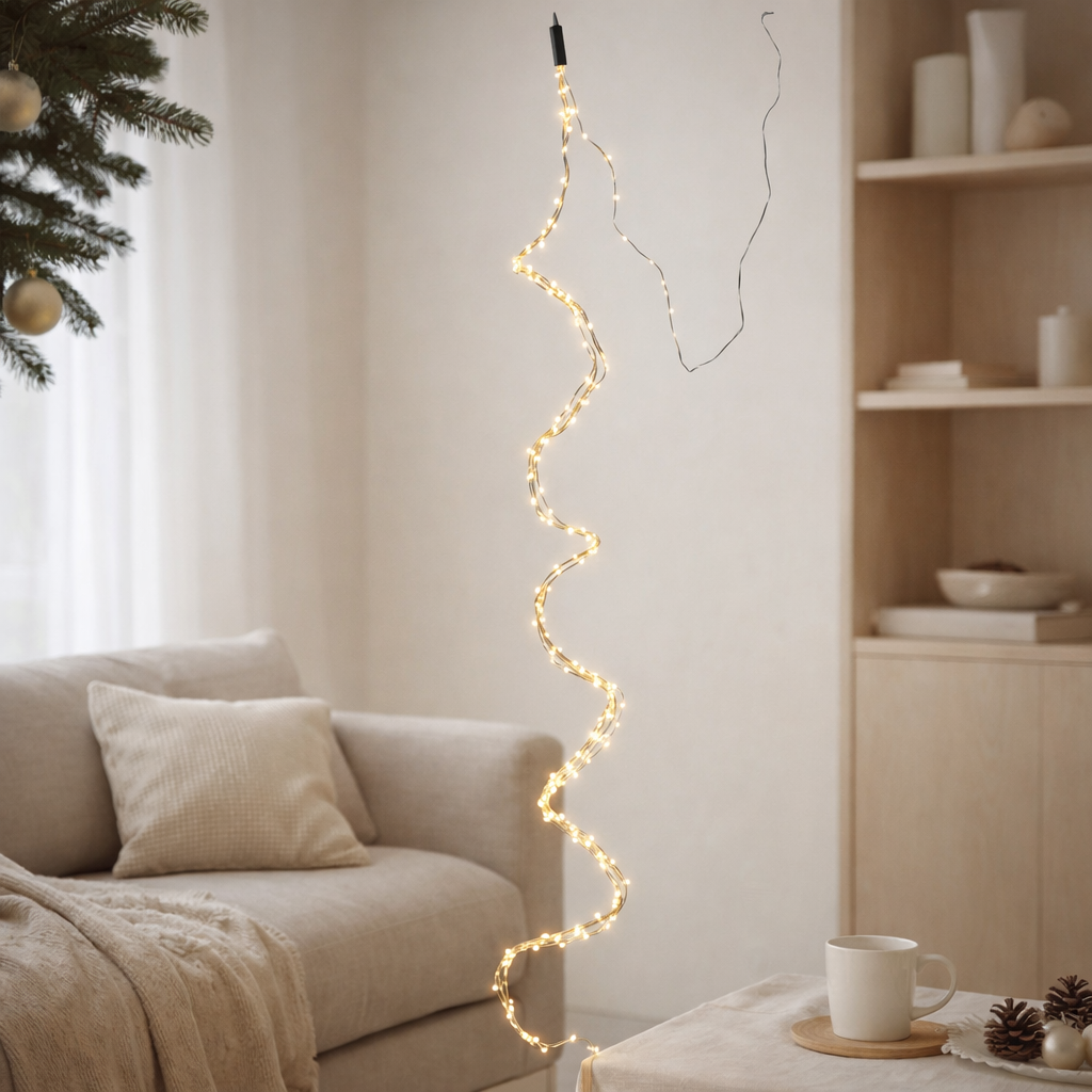 J -Line Christmas Lighting Slinger 200led 2m - Plastic - White chaud - LED en situation