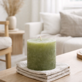 Bougie cylindrique J-Line Grass - vert - 64U en situation