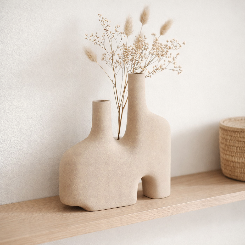 Vase - Sable, Céramique, 23,5x8x27 cm en situation