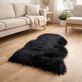 Peau d'agneau artificielle - Noir, Polyester, 50x85x6,5 cm en situation