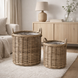 Paniers Gili - Naturel, Rotin Kubu - Lot de 2 en situation