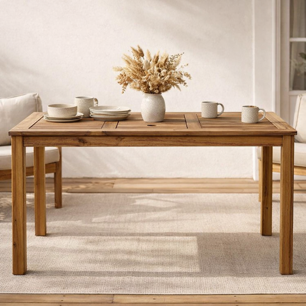 Table de jardin 135x80 cm en situation
