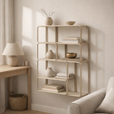 Lanciano Étagère murale, métal, beige, 48x18x64 cm en situation