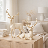 Figurine J-Line Deer Walking - polyrésine - beige clair/or en situation