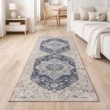 Tapis de Couloir Havana - Polyester Chenille, Bleu - 80x200 cm en situation