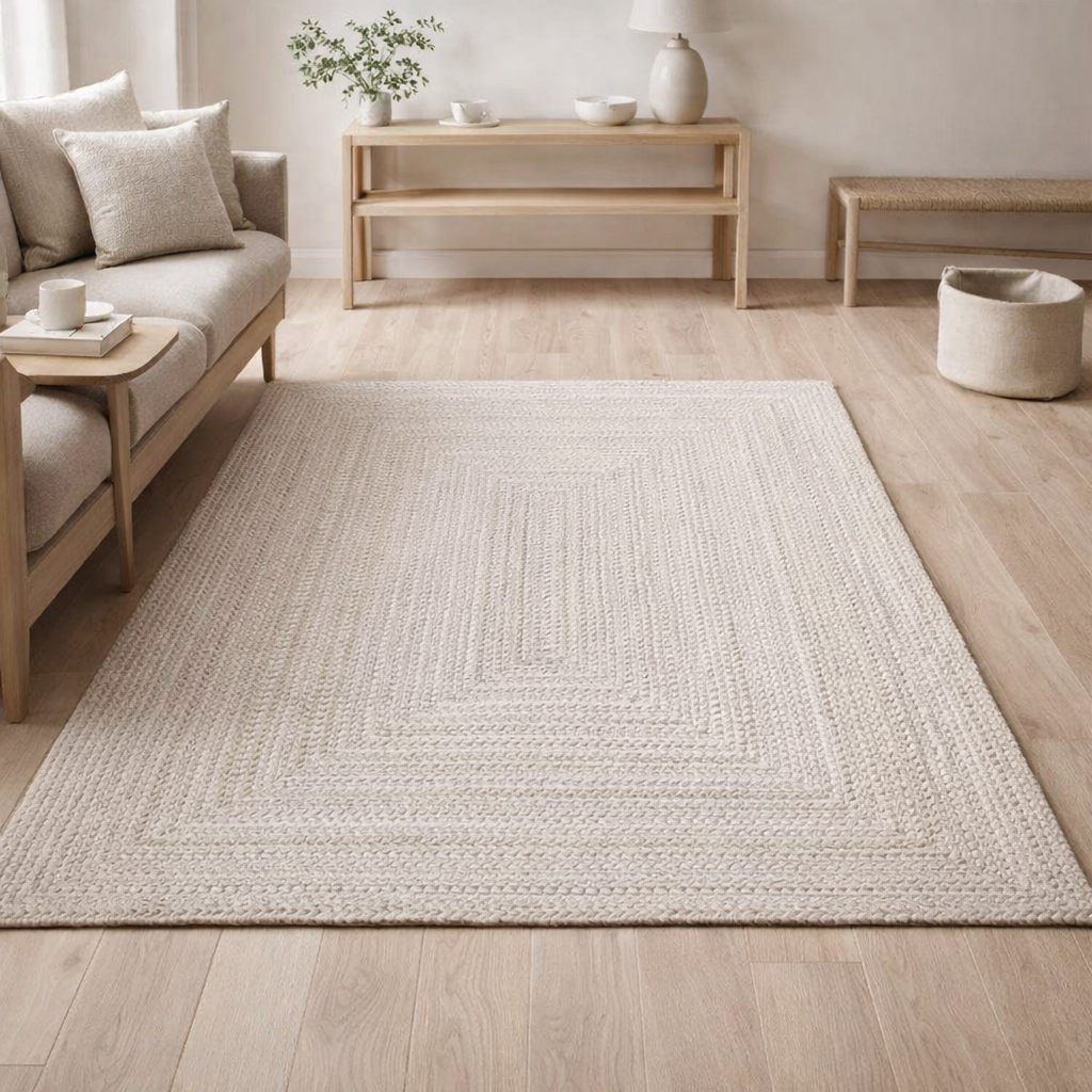 Tapis Menorca - Sable, PET 100% recyclé, 140x200 cm en situation