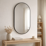 Miroir Madrid - Noir, Aluminium/Verre, 50x80 cm en situation