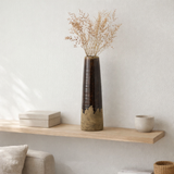 Vase, céramique, marron, ø11x39 cm en situation