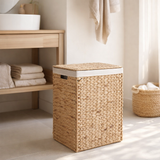 Panier à linge Passo - Naturel, Jacinthe d'eau/Coton/Polyester, 43x32x55 cm en situation