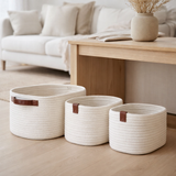 Paniers Jarana - Blanc, lot de 3 en situation