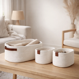 Paniers Jarana - Blanc, lot de 3 en situation