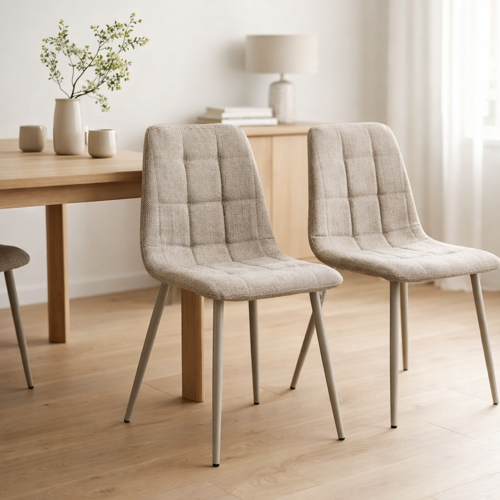 Chaise de salle à manger Middelfart - Gris, 50x38cm - Lot de 2 en situation