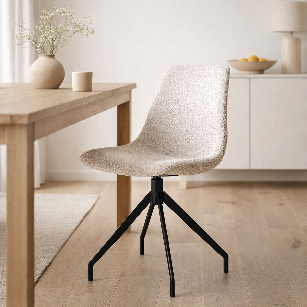Chaise de salle à manger Monaco - Sable, 48x43cm - Lot de 2 en situation