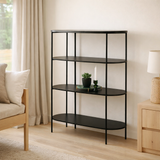 Étagère Vita - Black, acier / panneau de particules / feuille de mélamine, 85x36x111 cm en situation