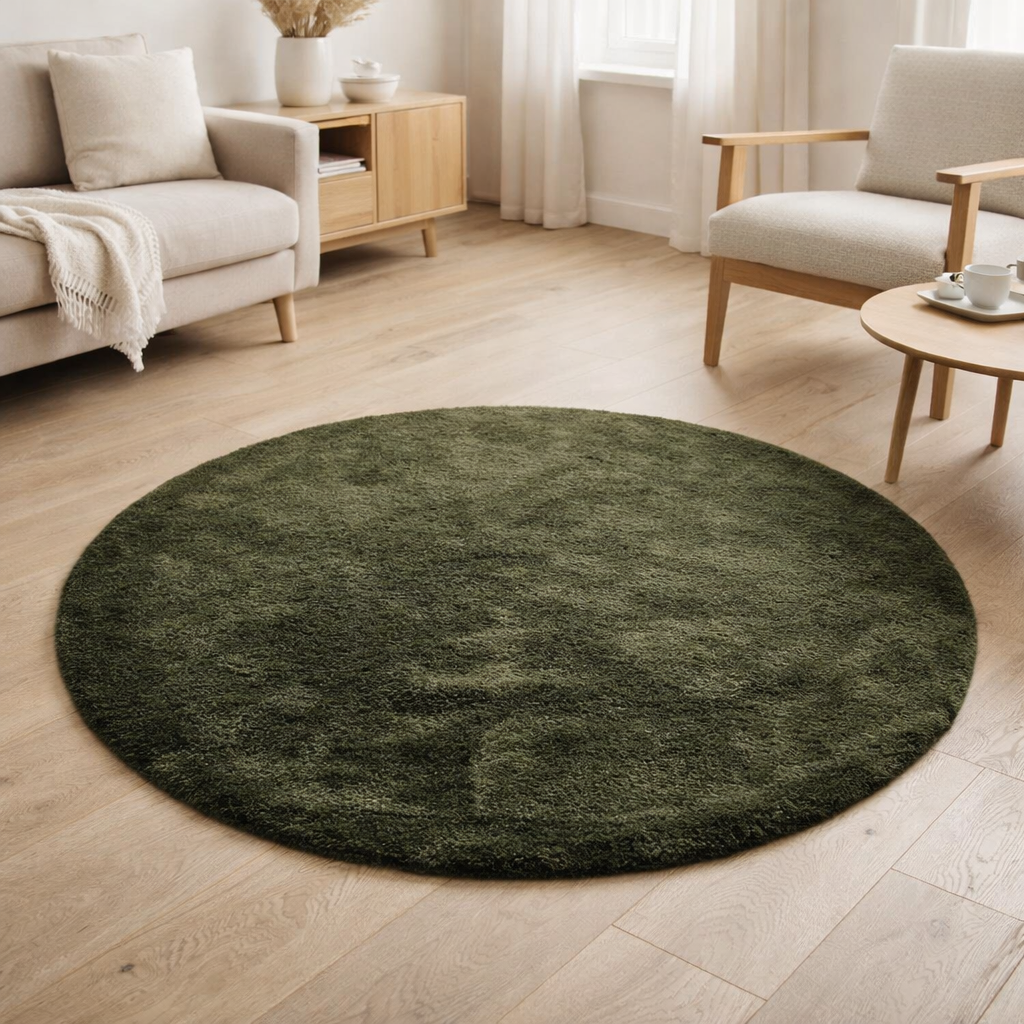 Tapis Miami - Vert, 100% Polyester, Ø160 cm en situation