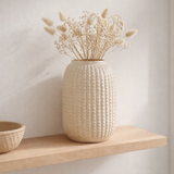 Vase - Beige, Grès, Ø16x25,5 cm en situation