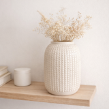Vase - Beige, Grès, Ø16x25,5 cm en situation