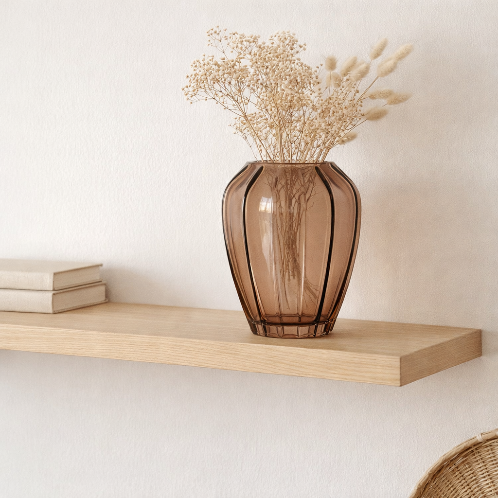 Vase - Marron, Verre, Ø22x29 cm en situation