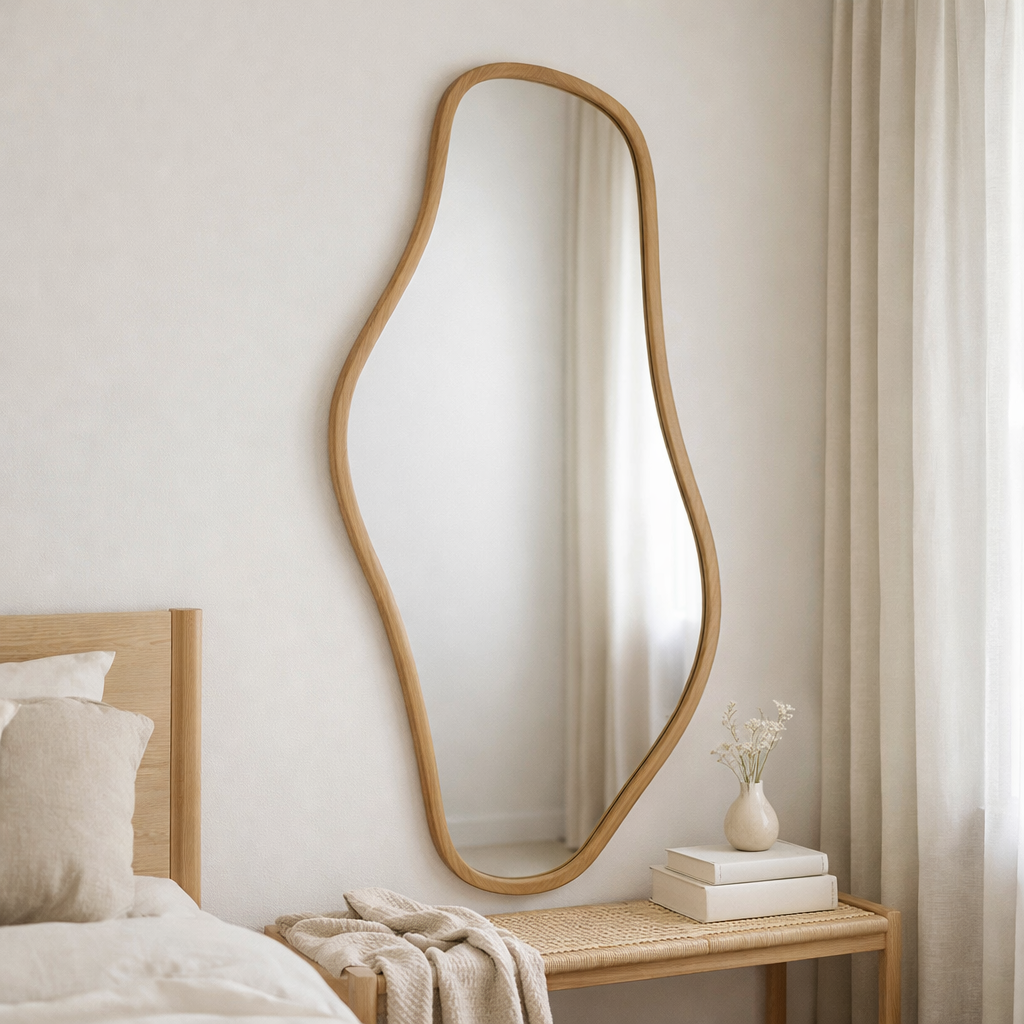 Miroir Brandsby, pinède, naturel, 60x120 cm en situation