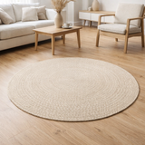 Tapis Menorca - Sable, PET 100% recyclé, Ø120 cm en situation