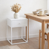 Table d'appoint Vita - blanc, acier, 40x40x55cm en situation