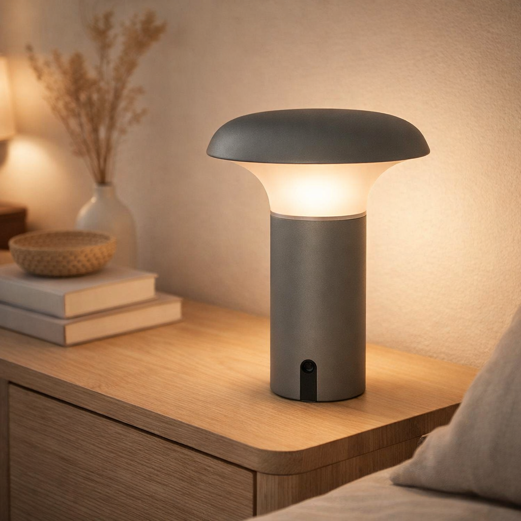 Lampe LED Ramsey - Lampe, rechargeable, gris en situation