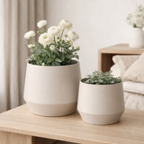 Trofa Flower Pot - Pot de fleurs, acier, sable, lot de 2 en situation