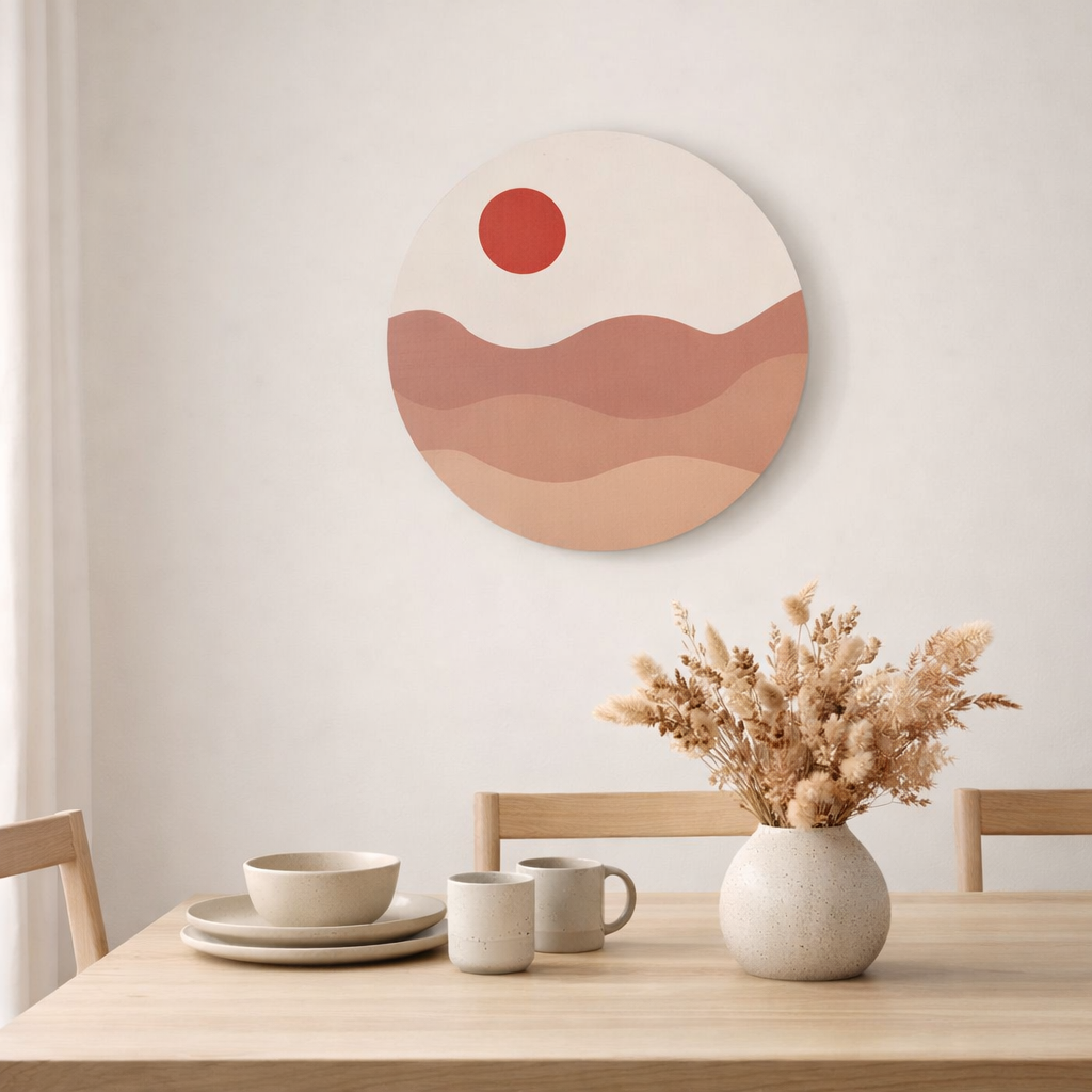 Tableau coucher de soleil en situation