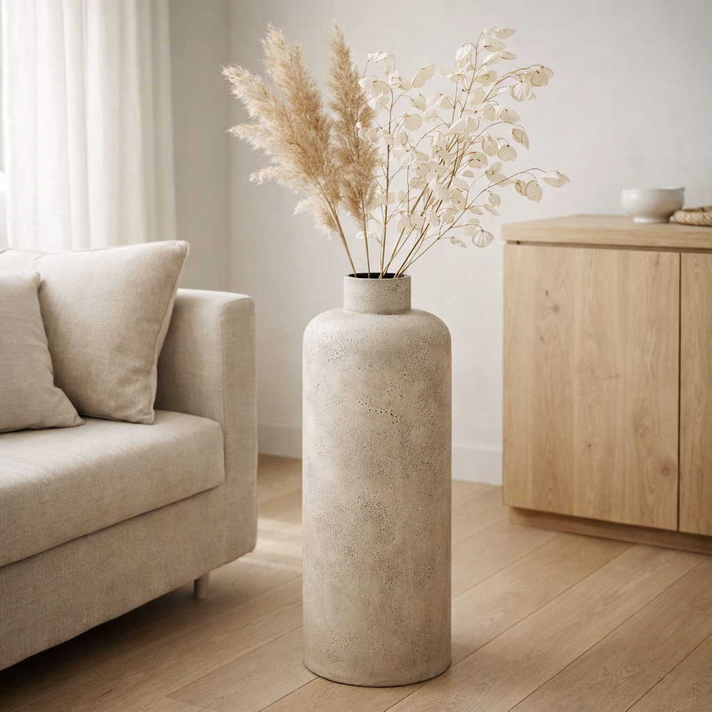 Hou Pot décoratif, métal, beige antique, ø24x60,5 cm en situation